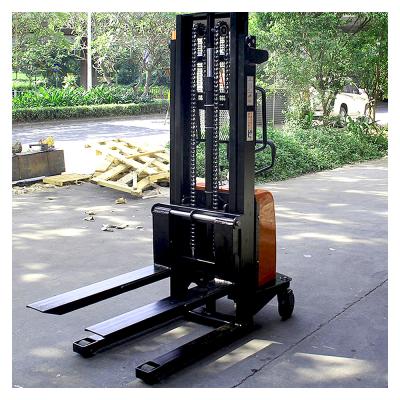 China Engineering high quality building construction cylinder all terrain pallet truck forklift pallet stacker electric semi automatic manual for sale