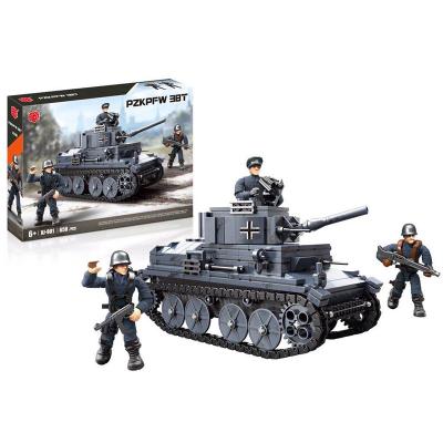 China DIY TOY Simulation Military Tank Model Building Block Light Plastic Toy Germany 38T Tank 658pcs Building Blocks Set For Kids for sale