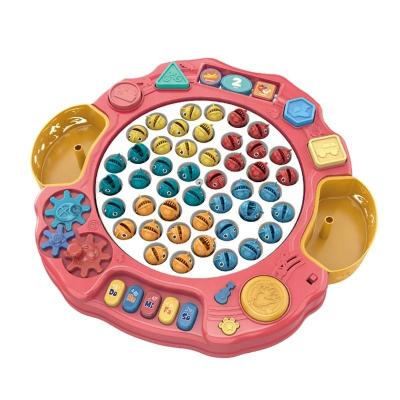 China New Fashion Entertainment Fishing Game Toy Set with Rotating Board with Music Magnetic Pool Fishing Toys Include 45 Fish and 2 Fishing Pole for sale