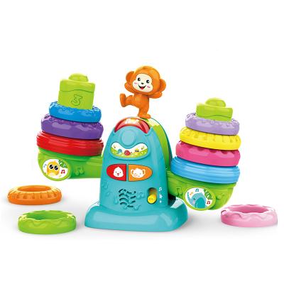 China Children Play Light Up Early Educational Game Baby Play Musical Rainbow Stacking Balancing Toy for sale