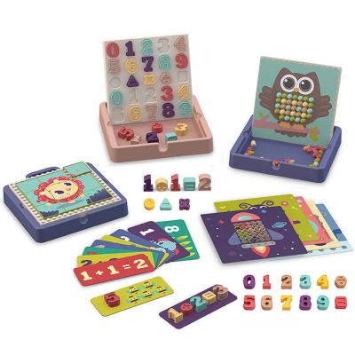 China Entertainment Children Learning Suit Baby Digital Matching Arithmetic Number Game Set Math Toy Kids Puzzles Game With Card for sale