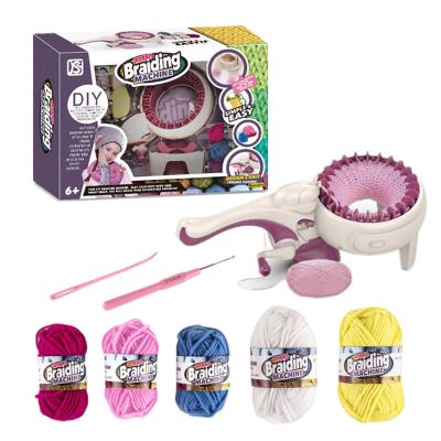 China Entertainment DIY Knitted Wool Scarf Hat Handmade Toy Pretend Play Knitting Machines For Girl for sale