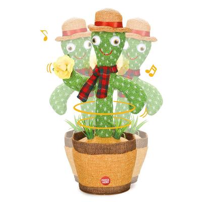 China With Light 2021 New Style Sunny Cactus Plush Toy Enchanting Rehearsal Singing Dancing Electronic Dancing Cactus for sale