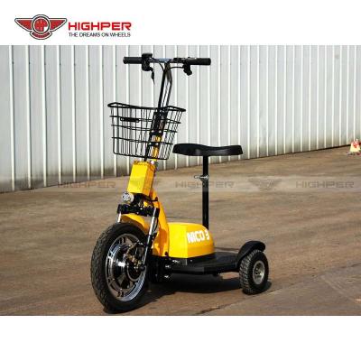 China Unisex cheap mobility 3 wheel 350W 36V electric disability scooter for adult and old people for sale