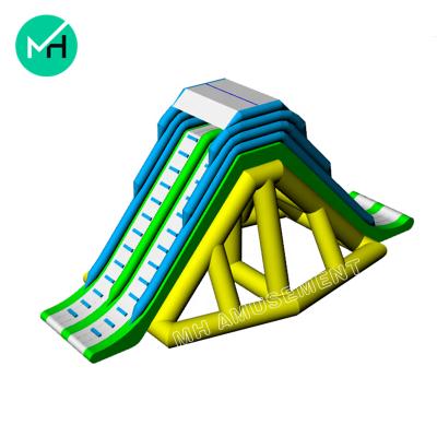 China Durable Hot Sale Large Air Water Park Water Slide Sealed Tight Inflatable Floating Slides For Sale for sale