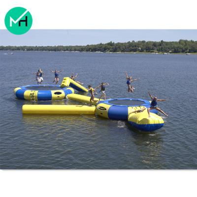 China High quality water entertainment outdoor water sports floating inflatable trampoline with slide jumping drop for sale for sale