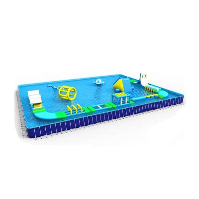 China Season hot sale high quality heavy duty commercial ground metal frame swimming poolabove deep 5x3.85x1.5m swimming pool for sale