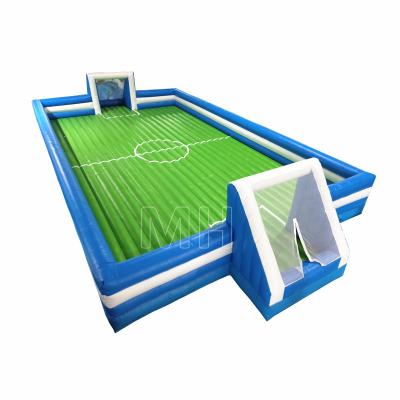 China PVC 0.45MM (840D) - 0.55MM (1000D) HOT SALE Soap Football Court High Quality Outdoor Inflatable Soccer Field With Double Layers Air Floor For Adults for sale