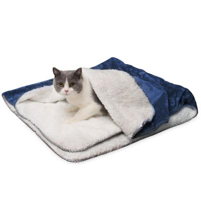 China Double Layers Luxury Fluffy Soft Flannel Stocked Products Pet Puppy Beds Waterproof Dog Pet Blanket for sale