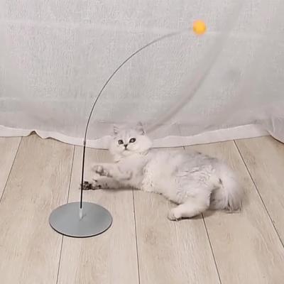 China Sustainable Cat Supplies Steel Wire Long Rod Bite-Resistant Ball Cat Toy Kitten Self-Healing Artifact Teasing Cat Stick for sale