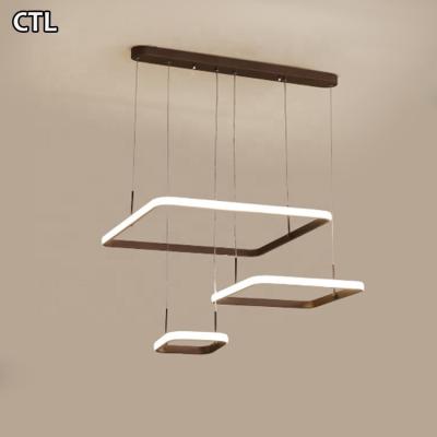 China Northern Europe Style Modern Square Lamp Living Room Cafe Light Hanging Commercial Led Chandelier Pendant Light for sale