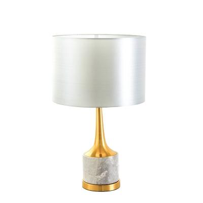 China Modern high quality low price modern bedroom led simple gold desk lamp Zhongshan fabric luxury hotels wholesale marble table lamp for sale