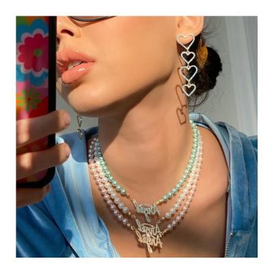 China TRENDY Fashion Non Tarnish 18k Gold Plated Colorful Stainless Steel Zircon Choker Necklace Women for sale