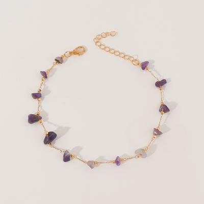 China FASHIONABLE Jewelry Gifts for Women Multicolor Natural Stone Anklet Chain for sale