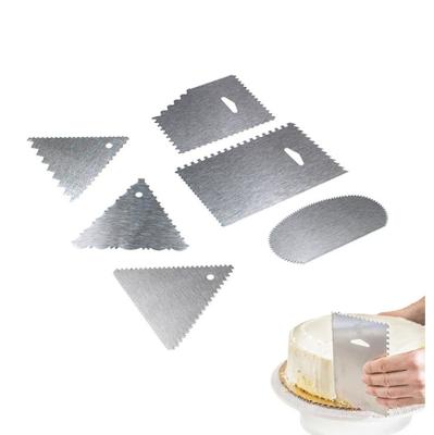 China Viable 3/6/9Pcs Cake Decorating Paint Icing Smoother Baking Scraper Set For DIY Cake Decorating Cake Edge for sale