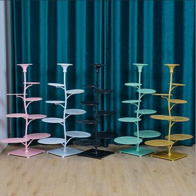 China 5/6/8/10 layer metal workable European style cake stand multi-layer wedding props dessert table dessert stand for cake decoration for sale