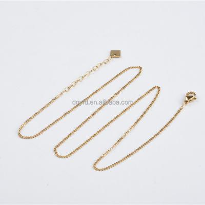 China Every Day Wear Wholesale Rose Gold Thin Stainless Steel Restriction Chain Necklace For Women for sale