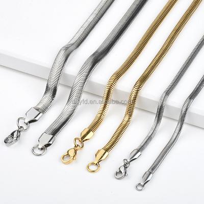 China Every Day Wear Wholesale Custom 18K Gold Silver Stainless Steel Fishbone Chain Necklace For Women for sale