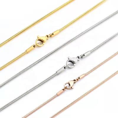 China Every Day Wear Size Various Size Stainless Steel Gold Link Necklace Snake Chain Rope Chain For Women Men for sale