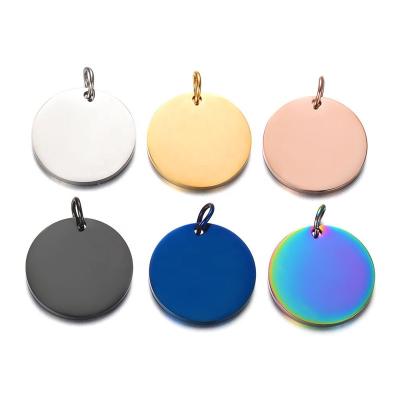 China Personalized Jewelry Making Custom Soft Stainless Steel Jewelry Circle Tag Blank For Engraved Necklace Bracelet Key Chain Making for sale