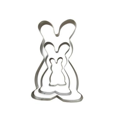 China Custom Stainless Steel Bunny Rabbit Cookie Cutter Set Viable Metal for sale