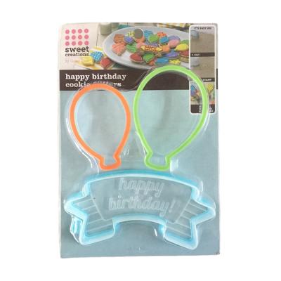 China Sustainable Plastic Happy Birthday Cookie Cutter Set for sale