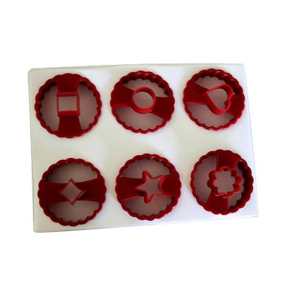 China Linzer Viable Metallic Cookie Cutters, Set of 6, Red for sale