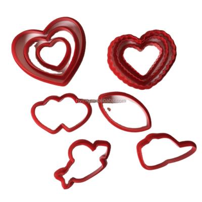 China 10pcs Sustainable Hot Plastic Valentine's Day Cookie Cutter for sale