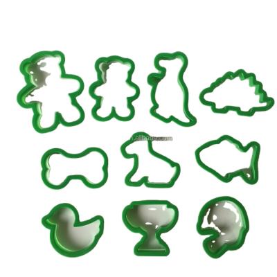 China 10 Pcs Sustainable Shape Children New Plastic Animal Cookie Cutter for sale