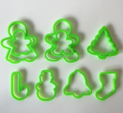 China New Design 10pcs Sustainable Christmas Plastic Cookie Cutter for sale