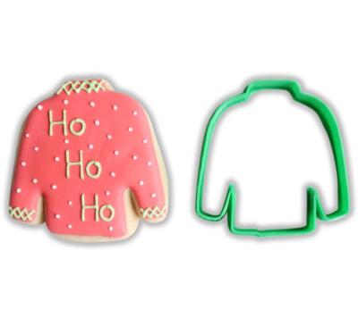 China Viable Custom Design Ugly Christmas Sweater Plastic Cookie Cutters for sale