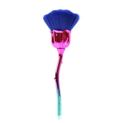 China Rose Flower Shape Cosmetics Fluffy Soft Single Hair Brush Loose Nail Art Dust Brush for sale