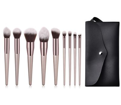 China 14PCS/20PCS Kabuki Champagne Gold Makeup Brush Set Popular Professional Skin-friendly Basic Makeup Cosmetic Brushes With PU Bag for sale