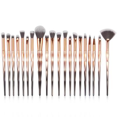 China Angular Blush New Makeup Brushes 20pcs Gradient Diamond Makeup Brush Set Colorful Handle Set Brush for sale