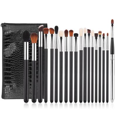 China Angular Blush Private Label Profession Eye Makeup Brush Set with PU Bag Facial Highlight Eyeshadow Eyebrow Eyeliner Lip Brush Set for sale