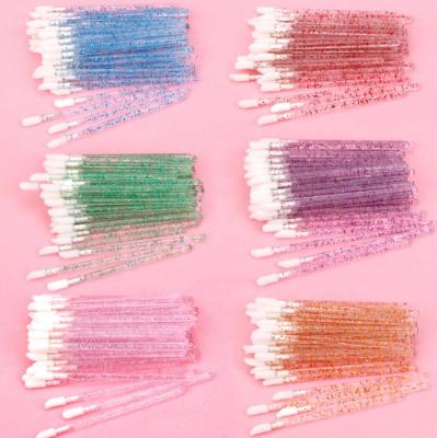 China Wholesale Portable Disposable Flocking Tools Skin-friendly Crystal Disposable Makeup Lipstick Brush Lip Gloss Brush Wands Makeup Tools 100pcs for sale