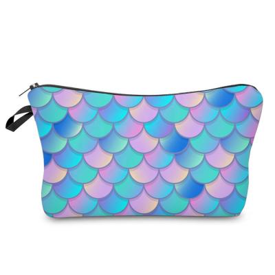 China High Quality Mermaid Scales Makeup Bag Cosmetic Bags Toiletry Bag Canvas Zipper Makeup Pouch Daily Storage Women Pinch for sale