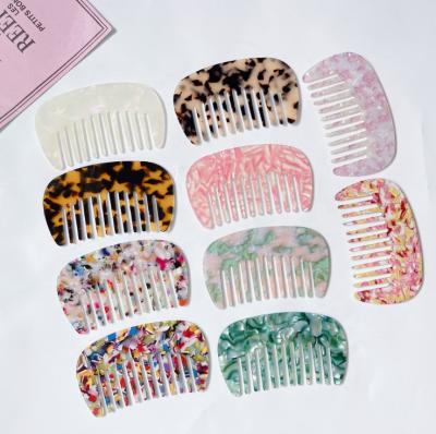 China Korean Girls Hair Comb Style Leopard Print Retro Style Acetic Acid Comb Scalp Massage Pocket Acetic Acid Hair Brush Anti-Static Opp 50 Pcs for sale