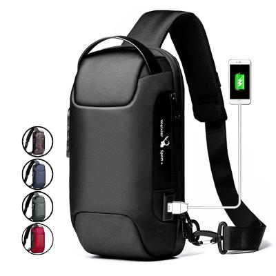 China Canvas Men's Canvas Sports Leisure Waterproof Anti-theft USB Charging Large Capacity Cross - Body Chest Bag Sling Bag For Outdoor Travel for sale