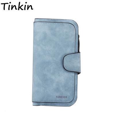 China Retro Anti-theft Organizer Design PU Zipper And Latch Coin Purse Leather Phone Grab Long Ladies Card Holder Women Wallet for sale