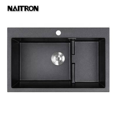 China Without Faucet NAITRO Double Sink Classic Solid Outdoor Kitchen Sinks Used In Europe And America Artificial Stone Modern Art for sale