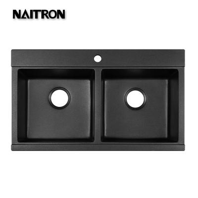 China Without Kitchen Classic Hotel Black Double Sink Faucet NAITRO Double Sink Houseware Kitchenware Available Factory Direct for sale