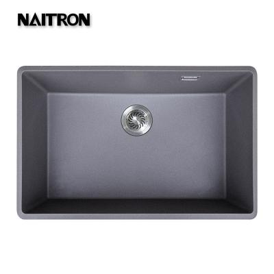 China Without Faucet NAITRO Black Kitchen Sink Hotel Decoration Granite Quartz Hardware Premium Marble Customization for sale