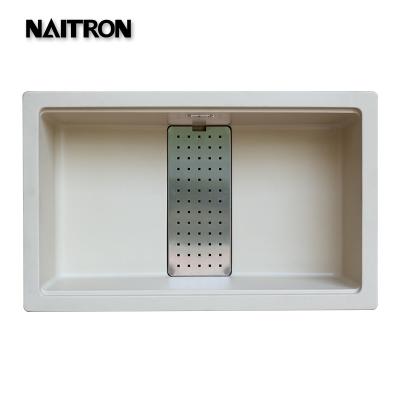 China Faucetless NAITRO Built-in Double Fluted Marble Retro Kitchen Sink Style Faucet for sale