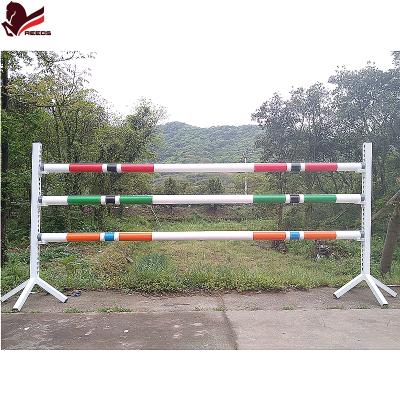 China Durable plastic whistle post with ror free wooden poles filled for horse show jumping for sale