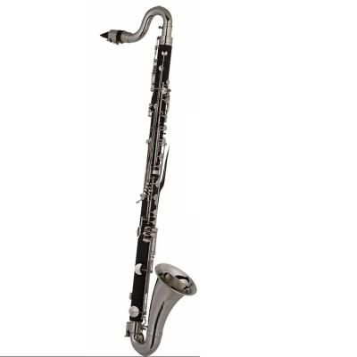 China Family Easy Cheap Price Hard Rubber Clarinet Nickel Plated Head Bass Clarinet for sale