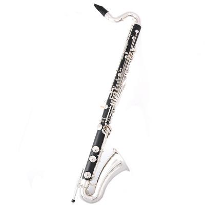 China Manufacture Easy Production Low E Suitable Price Nickel Plated Head Hard Rubber Bass Clarinet for sale