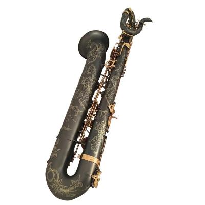 China Gold Yellow Brass Material Black Lacquer Main Body Education Training Entertainment Performance Color Baritone Saxophone for sale