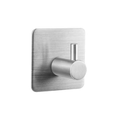 China High Quality Durable 3M Adhesive Wall Hook Bathroom Accessories Stainless Steel Single Hook for sale