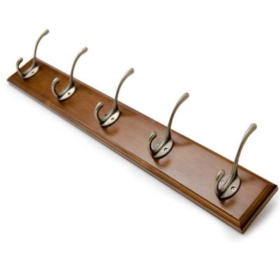 China Amazon Modern Decorative Wall Mounted Wooden Bamboo Coat Hook Rack for sale